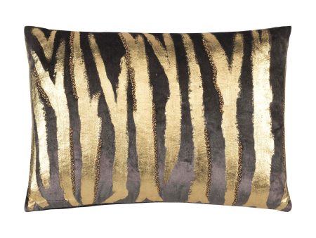 Adele Lumbar Pillow, Charcoal Gold For Cheap