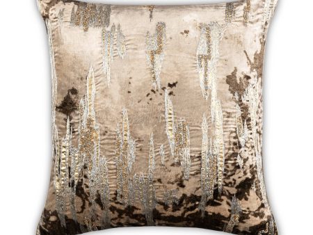 Aida Ombre Metallic Pillow, Ivory Stone Hot on Sale