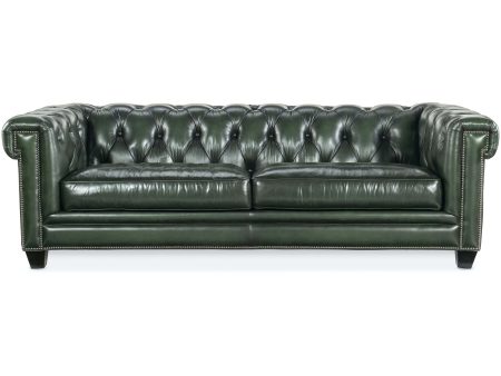 Charleston Tufted Leather Sofa, Sarzana Portal For Cheap