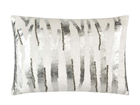 Adele Lumbar Pillow, Ivory Silver Online