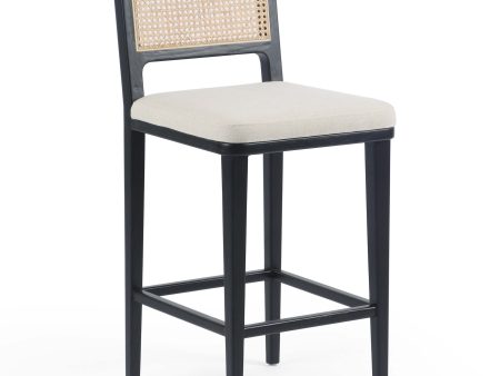 Veka Counter Stool, Saville Flax Brushed Ebony Discount