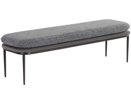 Koffi Bench, Antonio Charcoal Chacha Grey Fashion