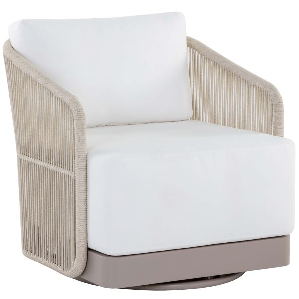 Allariz Outdoor Swivel Chair, Stinson White Online now