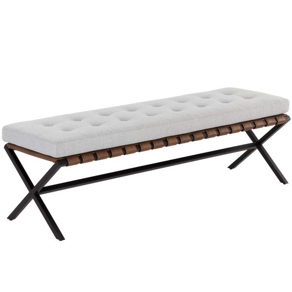 Kenji Small Bench, Mina Light Grey Discount