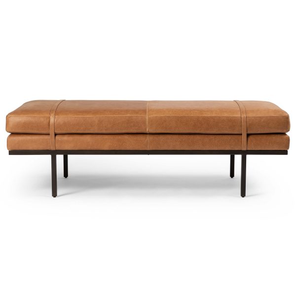 Harris Leather Bench, Palermo Cognac Discount