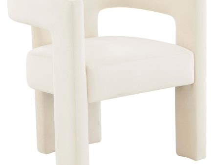 Sloane Velvet Chair, Cream For Sale