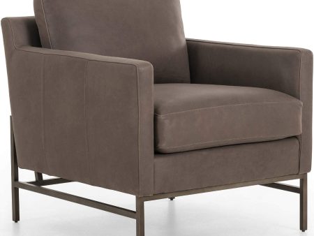 Vanna Leather Chair, Umber Pewter Online Sale