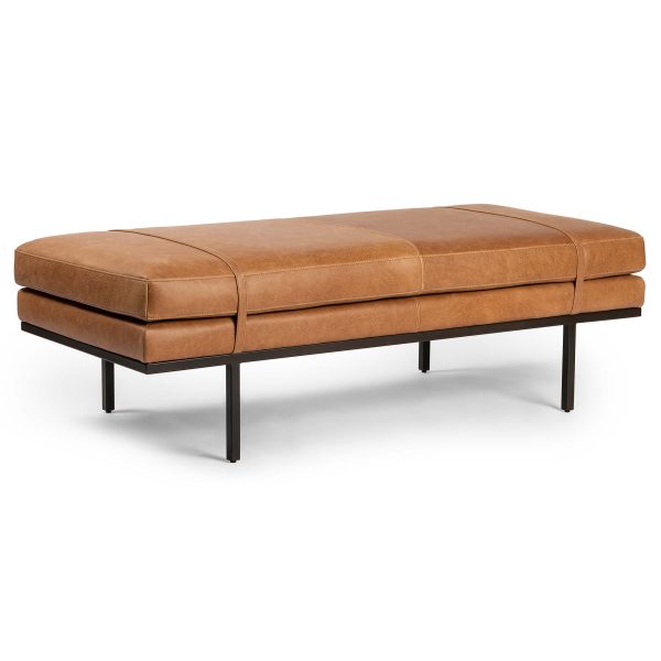 Harris Leather Bench, Palermo Cognac Discount