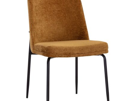 Zeke Dining Chair, Bergen Marmalade Black, Set of 2 For Sale