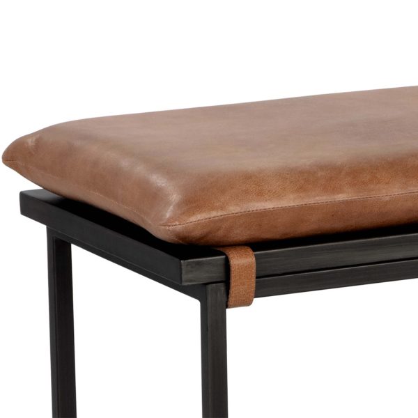 Zancor Leather Bench, Tan Online Sale