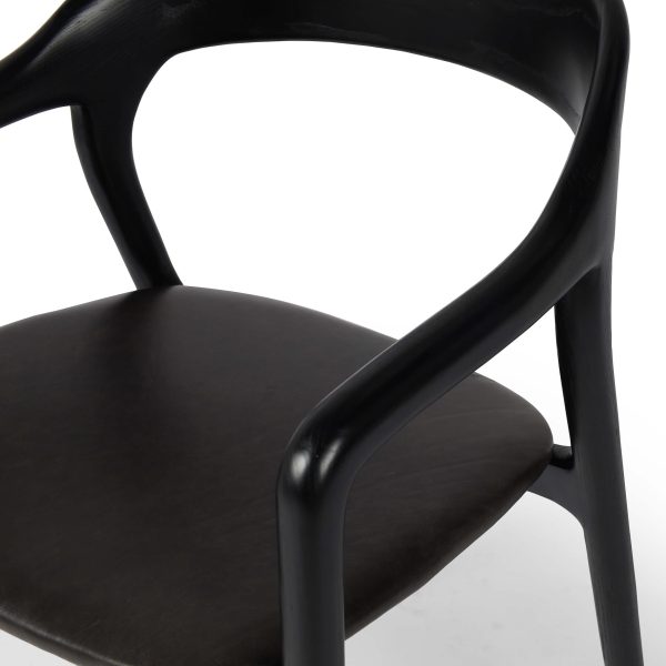 Amare Leather Arm Chair, Sonoma Black on Sale