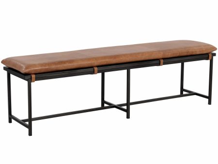 Zancor Leather Bench, Tan Online Sale