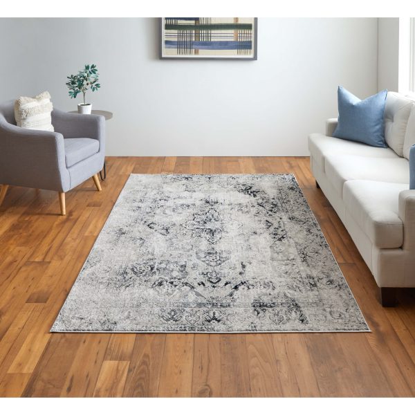 Feizy Rug Macklaine 39FTF, Ivory Black For Discount