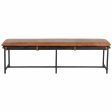 Zancor Leather Bench, Tan Online Sale