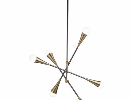 Zenith Chandelier, Brass Black Sale