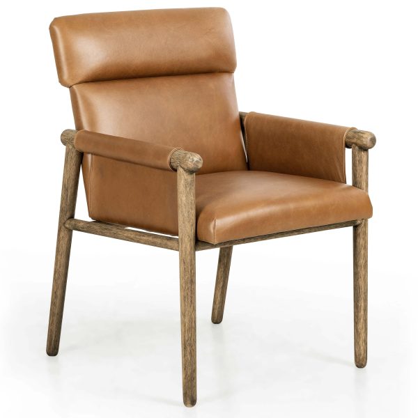 Almada Leather Arm Chair, Valencia Camel Online Hot Sale