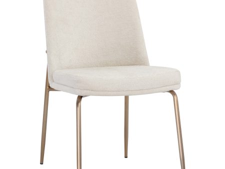 Zeke Dining Chair, Bergen Ivory Antique Brass, Set of 2 Online now