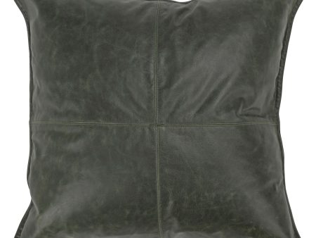 Acre Leather Pillow, Forest Green Online now