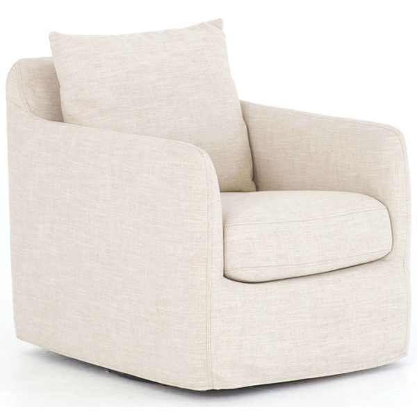 Banks Swivel Chair, Cambric Ivory Supply