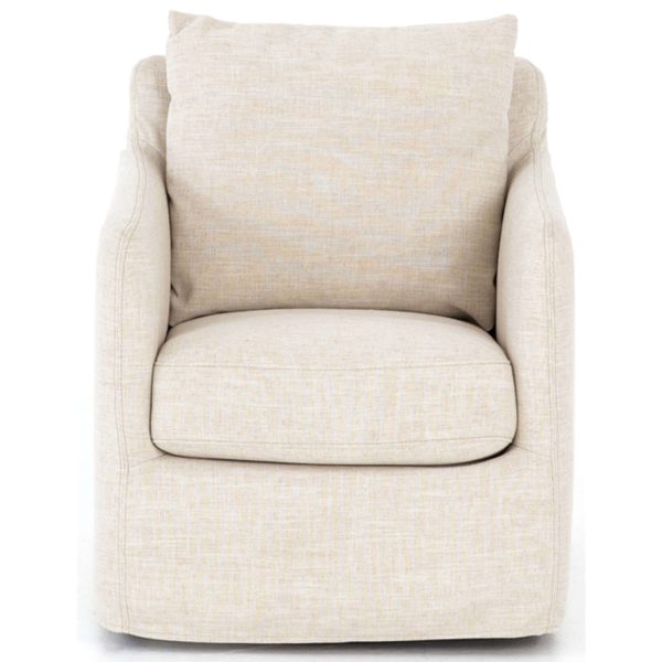 Banks Swivel Chair, Cambric Ivory Supply