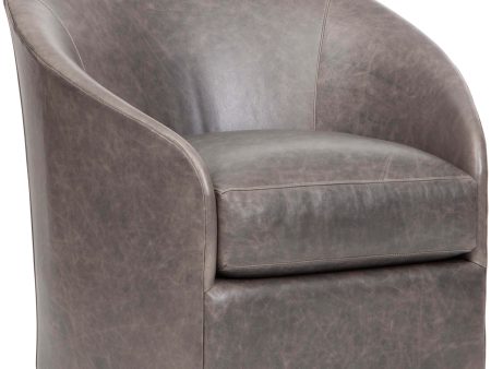 Arlo Leather Swivel Chair, Laguna Dove Sale