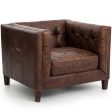 Abbott Club Leather Chair, Cigar For Discount