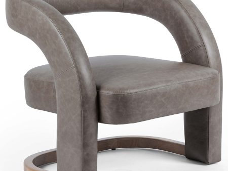 Vivica Leather Chair, Sonoma Grey Online Sale