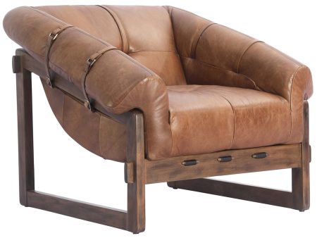 Bellos Leather Chair, Open Road Brown For Cheap