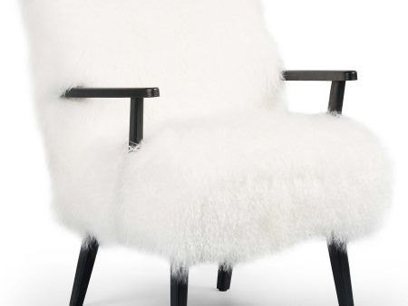 Ashland Armchair, Cream Drifted Matte Black Hot on Sale