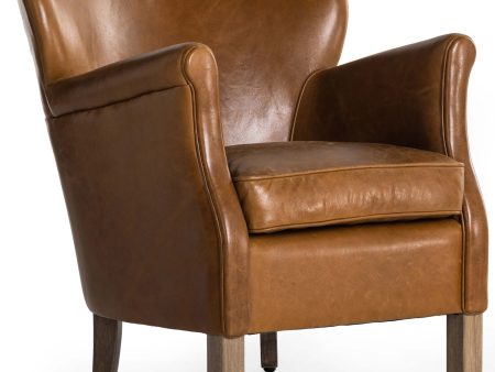 Wycliffe Leather Chair, Vintage Soft Camel Fashion