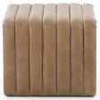 Augustine 21  Leather Ottoman, Palermo Drift on Sale