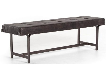 Lindy Leather Bench, Rialto Ebony Hot on Sale